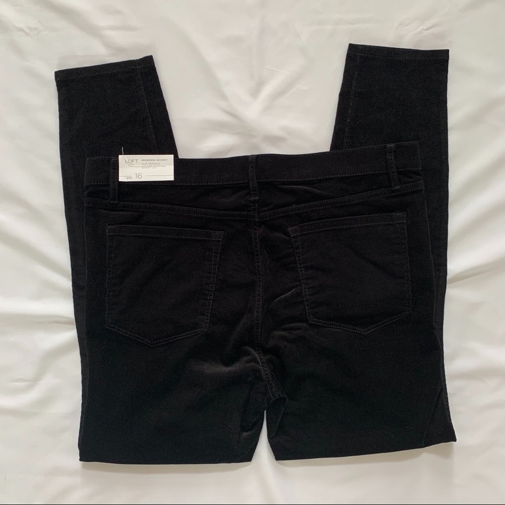LOFT Modern Skinny Black Corduroy Jeans